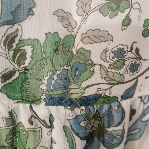 Vince Camuto Floral Milano Maxi Dress in Blue and Green Medium NWT - Picture 3 of 7